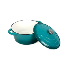 Stílusos Türkiz Öntöttvas Lábas Fedővel 20 cm, 2lit edény