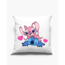 Stitch and Angel szivecskés párna egyedi mintával ajándéktárgy