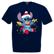  Stitch Karácsonyi Égők - Karácsonyi Férfi Póló