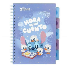Stitch regiszteres spirálfüzet - B5 - lila füzet