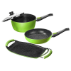 Stoneline Flex edénykészlet fazék serpenyő és grilllap indukciós zöld