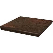 STOPNICA NAROŻNA Z KAPINOSEM STRUKTURALNA BROWN  Semir Brown 33x33x1,1 csempe