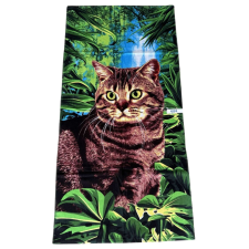  Strand törölköző 70 x 140 cm - Macska a dzsungelben minta 624 lakástextília