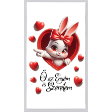  Strandtörölköző, Valentin-nap, Ő az enyém és szeretem, nyuszi lány lakástextília