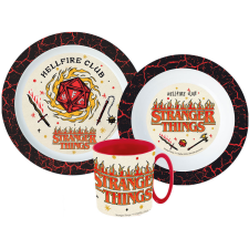 Stranger Things étkészlet, micro műanyag szett bögrével 350 ml babaétkészlet