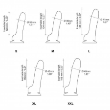 Strap-On-Me XXL - kétrétegű, talpas, élethű dildó (fekete) műpénisz, dildó