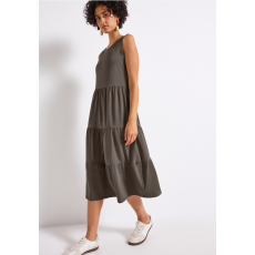 STREET ONE női ruha - Barna színű, többrétegű, térdrész alatti hosszúságú, nyári viselet 144621-16762