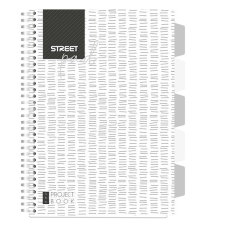 Street Spirálfüzet kockás street pad a/4 100 lapos regiszteres fehér 67121 füzet
