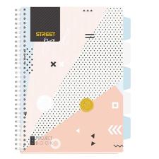 Street Spirálfüzet kockás street pad a/4 100 lapos regiszteres színes mintás 67154 füzet
