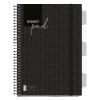 Street Spirálfüzet STREET Pad keményfedeles regiszteres A/4 vonalas 100 lapos fekete
