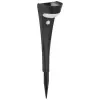 STREND PRO Garden Napelemes kerti lámpa, Strend Pro Garden, fekete, 10,2 x 13 x 52,5 cm, 1 LED, mozgásérzékelővel, 3 m érzékelési távolság, melegfehér fényű, akkumulátoros