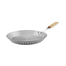 Strend pro Grill, grill, kerek, serpenyő típusú, levehető fa fogantyú, 32x4 cm edény