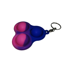  Stresszoldó játék, Pop it, kulcstartó, szilikon, háromszög, 8 cm, többszínű kulcstartó