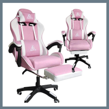 STRIKE forgatható gamer szék lábtartóval rózsaszín KO40RB forgószék