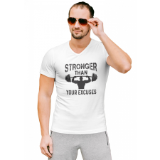  Stronger than your excuses - Férfi V Nyakú Póló férfi póló