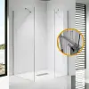 Stuxi Milano Easy Kombi Plus 1 Walk-in zuhanyfal, 140x140 cm, 8 mm vastag vízlepergető biztonsági üveggel, helytakarékos stabilizátorral, polccal