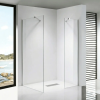 Stuxi Milano Easy Kombi Walk-in zuhanyfal, 100x140 cm, 8 mm vastag vízlepergető biztonsági üveggel, helytakarékos stabilizátorral