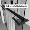  Stuxi Milano Gate Black Plus 1 falsíkra szerelhető, két oldalfalas walk-in zuhanyfal, 80x120 cm, 8 mm vastag vízlepergető biztonsági üveggel, helytakarékos sarokmerevítőkkel