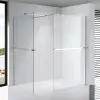 Stuxi Milano Kombi Plus 2 Walk-in zuhanyfal, 140x80 cm, 8 mm vastag vízlepergető biztonsági üveggel, 2 polccal és törölközőtartóval