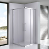 Stuxi Nizza 100x100 cm szögletes két tolóajtós zuhanykabin 6 mm vízlepergető biztonsági üveggel, króm elemekkel, 190 cm magas, zuhanytálcával és szifonnal