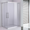 Stuxi Nizza 120x100 cm aszimmetrikus két tolóajtós zuhanykabin 6 mm vízlepergető biztonsági üveggel, króm elemekkel, 190 cm magas