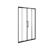 Stuxi Sydney Black 130 cm széles két tolóajtós zuhanyajtó 6 mm vastag vízlepergető biztonsági üveggel, fekete elemekkel, 200 cm magas