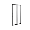 Stuxi Sydney Black toló zuhanyajtó 6 mm vastag vízlepergető biztonsági üveggel, fekete elemekkel, 200 cm magas, több méretben