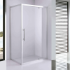 Stuxi Torino 110x100 aszimmetrikus szögletes nyílóajtós zuhanykabin 6 mm vízlepergető biztonsági üveggel, króm elemekkel, 200 cm magas