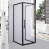 Stuxi Torino Black 70x90 falsíkra szerelhető 3 oldalú nyílóajtós zuhanykabin 6 mm vízlepergető biztonsági üveggel, fekete elemekkel, 200 cm magas