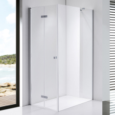 Stuxi Verona 110x120 aszimmetrikus csuklóajtós zuhanykabin 6 mm vízlepergető biztonsági üveggel, króm kád, zuhanykabin