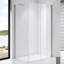 Stuxi Verona 120x100 aszimmetrikus csuklóajtós zuhanykabin 6 mm vízlepergető biztonsági üveggel, króm kád, zuhanykabin