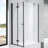 Stuxi Verona Black 80x100 aszimmetrikus csuklóajtós zuhanykabin 6 mm vízlepergető biztonsági üveggel, fekete