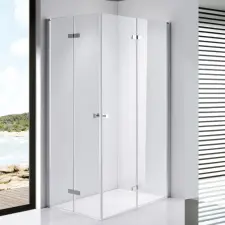 Stuxi Verona Duo 90x100 aszimmetrikus két csuklóajtós zuhanykabin 6 mm vízlepergető üveggel, króm kád, zuhanykabin
