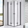 Stuxi Verona Duo Black 90x90 cm szögletes két csuklóajtós zuhanykabin, 6 mm vízlepergető üveggel, fekete