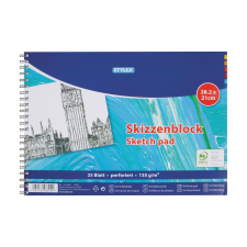 STYLEX Schreibwaren GmbH Stylex vázlattömb A4, 25 lap, 135g/nm, spirálos iskolai kiegészítő