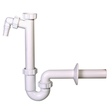 Styron Mosdó csőszifon leeresztőszelep nélkül, mosógép csatlakozóval, 32 mm-es elfolyással szaniter