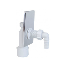 Styron Mosógépszifon 50mm falba szerelhető, krómozott előlappal, Styron beépíthető gépek kiegészítői