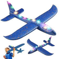 Styrópian repülőgép 47 cm-es LED világítással, NAGY, KÉK helikopter és repülő