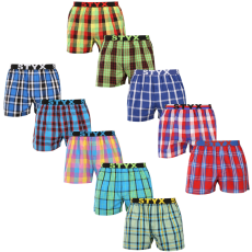 Styx 10PACK férfi bő szárú boxeralsók Styx sportos gumipánt többszínű (10B110110) M