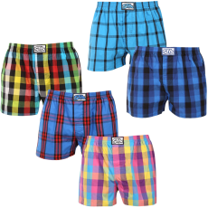 Styx 5PACK férfi bő szárú boxeralsó Styx klasszikus gumipánt többszínű nagyméretű (5E0112346) 3XL