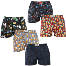 Styx 5PACK férfi bő szárú boxeralsók Styx art klasszikus gumipánt többszínű (5A1378145) M férfi alsó