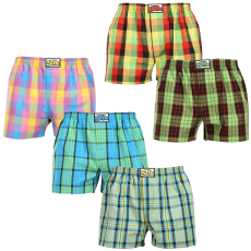 Styx 5PACK férfi bő szárú boxeralsók Styx klasszikus gumipánt többszínű nagyméretű (5E110105) 5XL