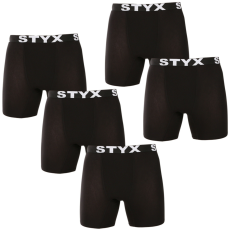 Styx 5PACK férfi boxeralsó Styx hosszú sportos gumipánt fekete (5UN960) M