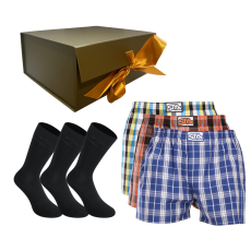 Styx Férfi ajándékkészlet3PACK rövidnadrág és3PACK bambusz zokni Styx (6STR) M