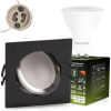  Süllyesztett, négyzet alakú halogén lámpatest TRIX 3in1 GU10 6W 3000K fekete LUMILED