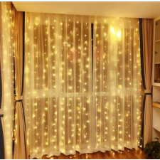 Sumker karácsonyi melegfehér fényfüggöny, 240 db LED izzóval, 2 x 2 m, kültéri és beltéri,  toldh... kültéri izzósor