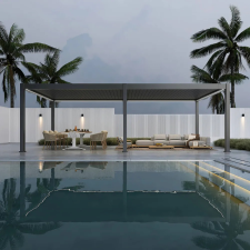  SUN DELUX PRO Motoros + Led világítás 4x8 m antracit terasz pergola kerti tárolás