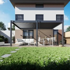 SUN DELUX Wall 3,6x5,3 m antracit terasz pergola kerti bútor