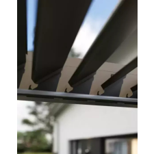  SUN ELEGANCE 3x4 m Motoros taupe szürke terasz pergola + LED világítás kerti tárolás