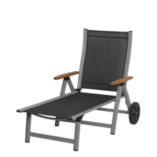 sun garden Ass comfort állítható, alumínium kerti nyugágy - ezüst/fekete kerti bútor